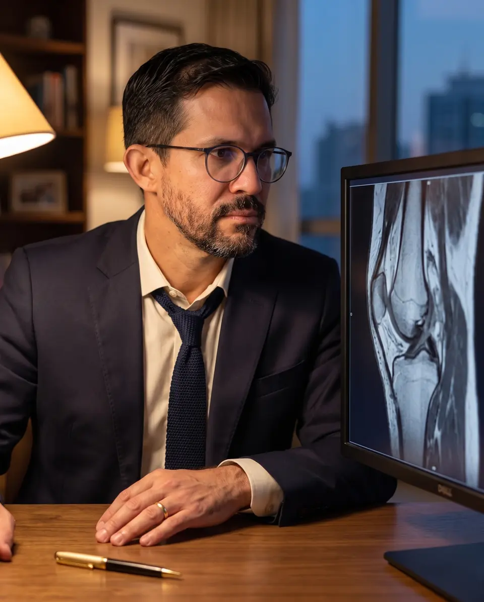 Dr. Ronald Barreto reading a knee MRI